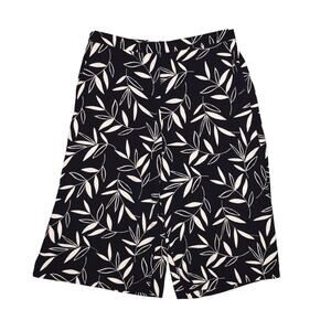 ANN‎ TAYLOR NEW $98 Shadow Leaf Culottes Pant Black/White Size 12
